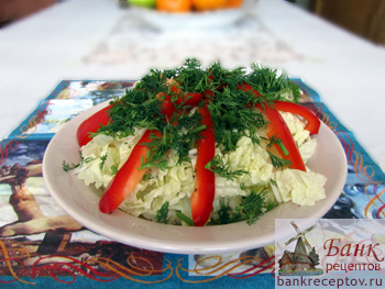 Салат для похудания из капусты с перцем, фото