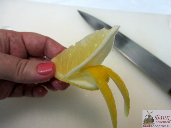 Украшение из лимона для рыбного салата, фото