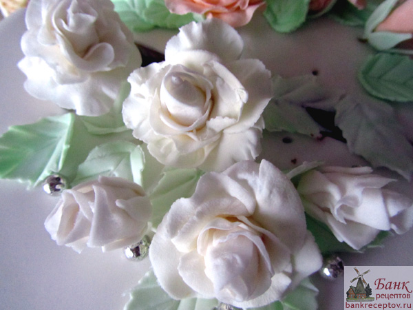 розы на торте, фото