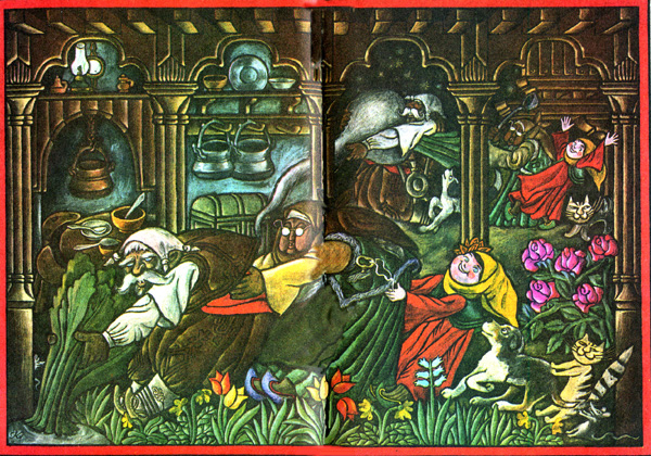 Дед и репка, болгарская сказка, иллюстрация