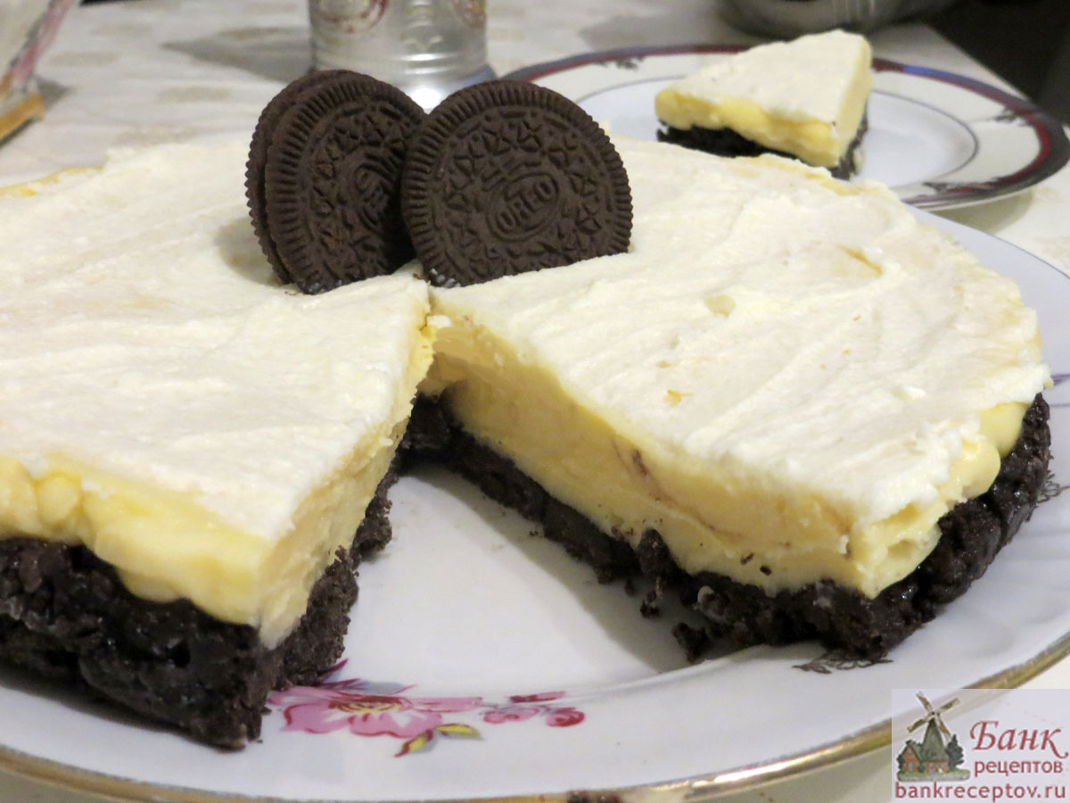 Десерт-торт из печенья Орео, рецепт, фото