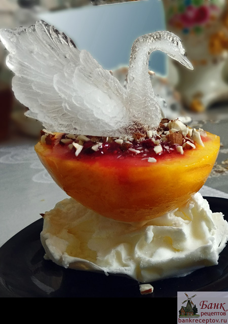 десерт персик мельба, фото
